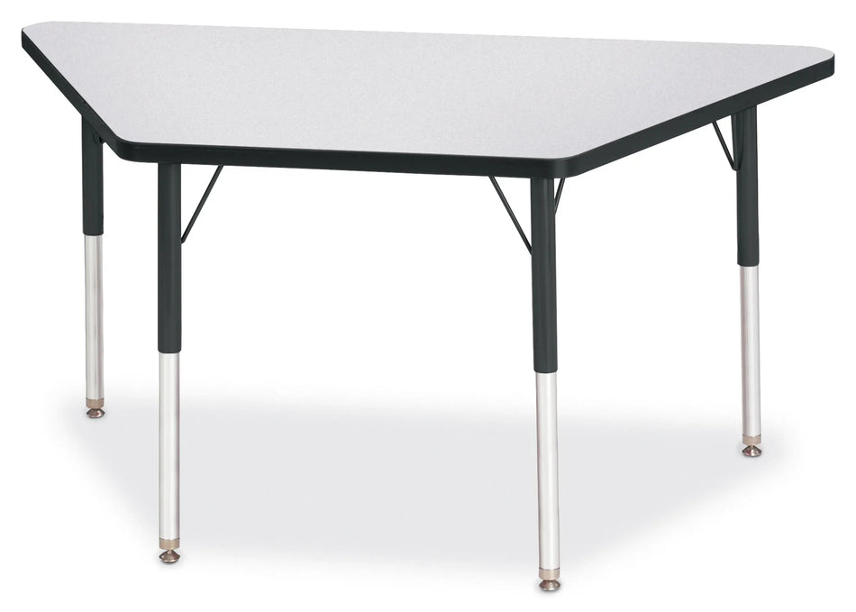 Berries® Trapezoid Activity Tables - 24" X 48", A-height - Freckled Gray/Black/Black