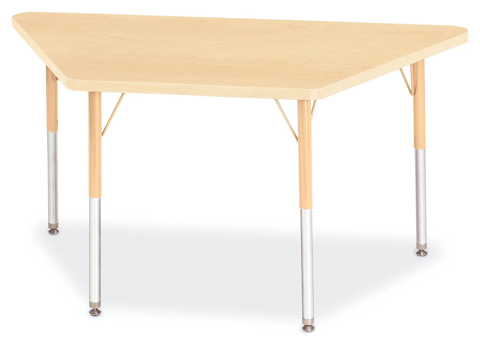 Berries® Trapezoid Activity Tables - 24" X 48", A-height - Maple/Maple/Camel