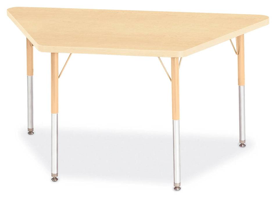 Berries® Trapezoid Activity Tables - 24" X 48", A-height - Maple/Maple/Camel