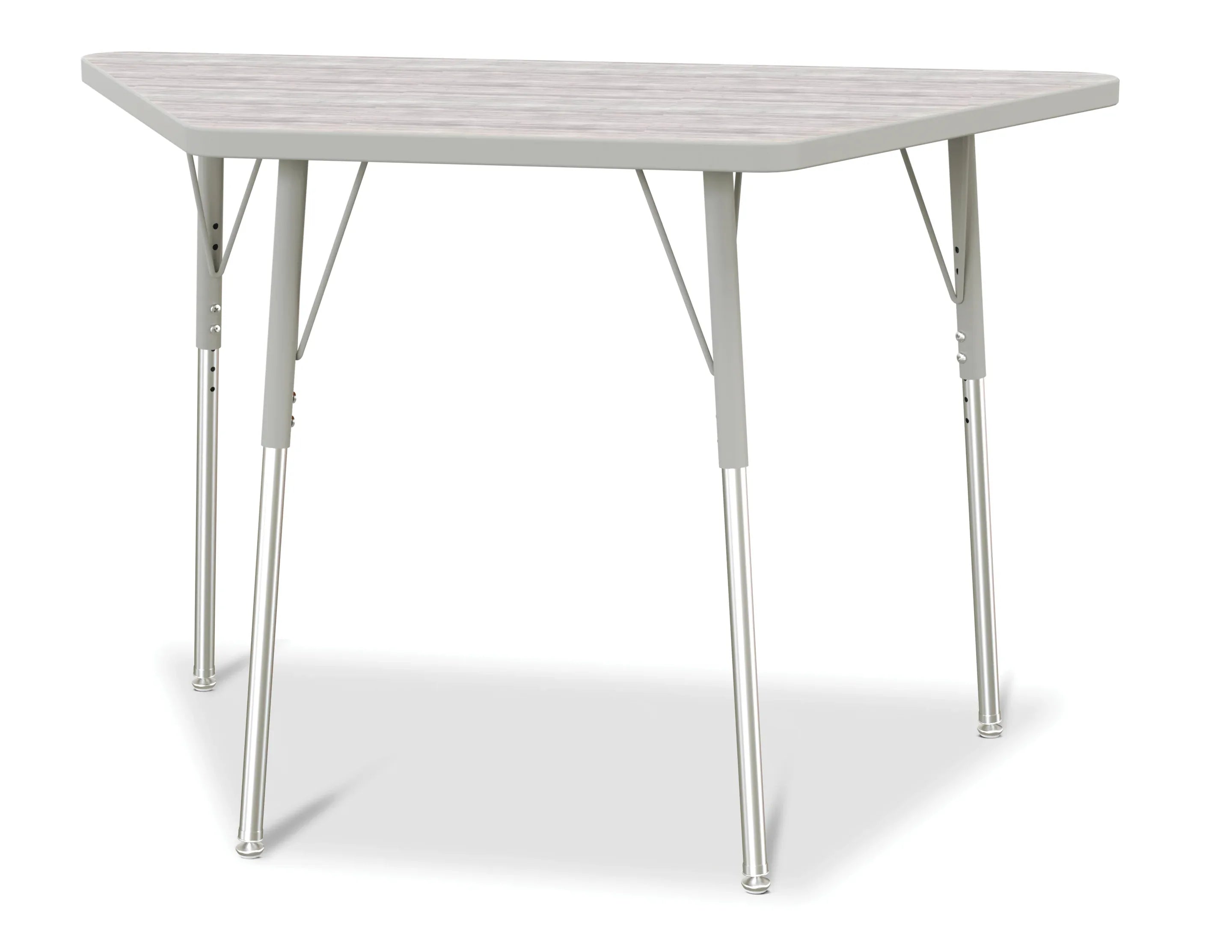 Berries® Trapezoid Activity Table - 24" X 48", A-height - Driftwood Gray/Gray/Gray