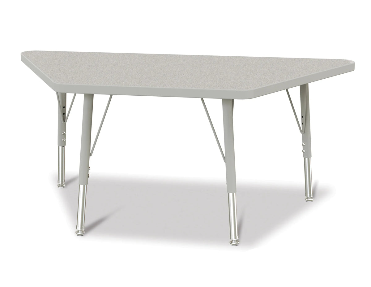Berries® Trapezoid Activity Tables - 24" X 48", A-height - Freckled Gray/Gray/Gray