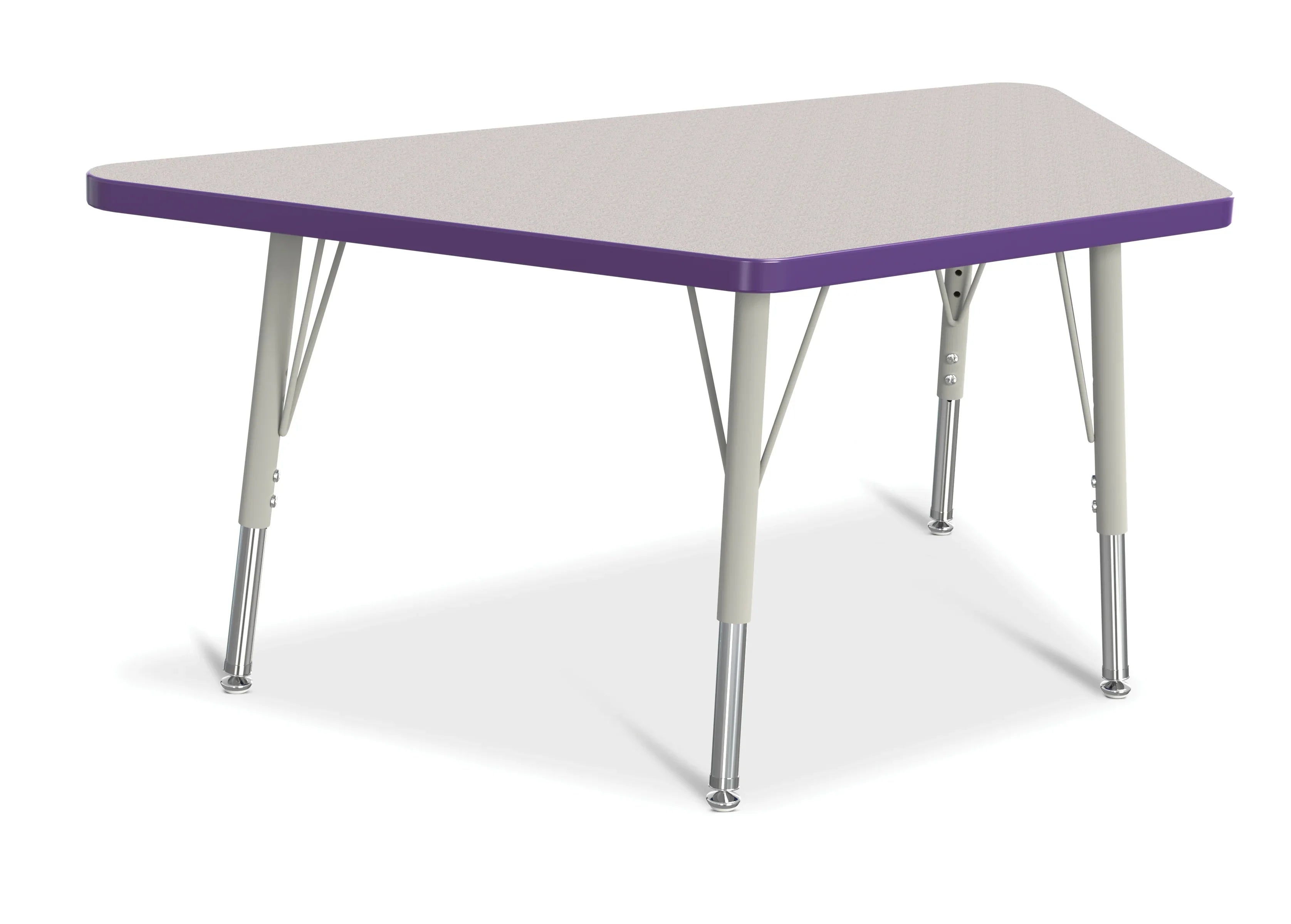 Berries® Trapezoid Activity Tables - 24" X 48", E-height - Freckled Gray/Purple/Gray