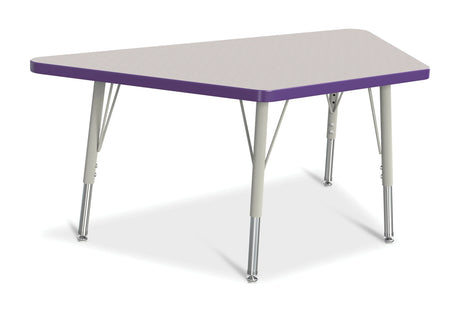 Berries® Trapezoid Activity Tables - 24" X 48", E-height - Freckled Gray/Purple/Gray