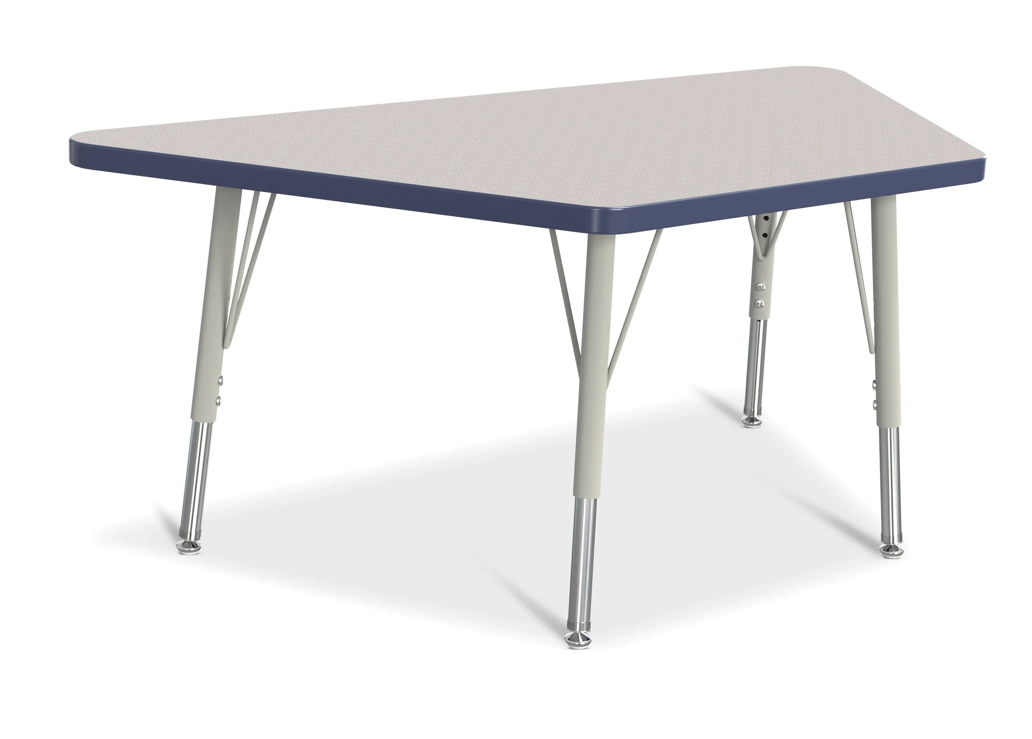Berries® Trapezoid Activity Tables - 24" X 48", E-height - Freckled Gray/Navy/Gray