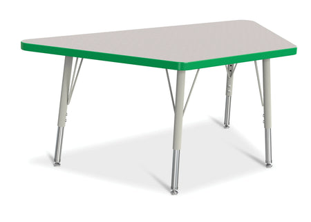 Berries® Trapezoid Activity Tables - 24" X 48", E-height - Freckled Gray/Green/Gray