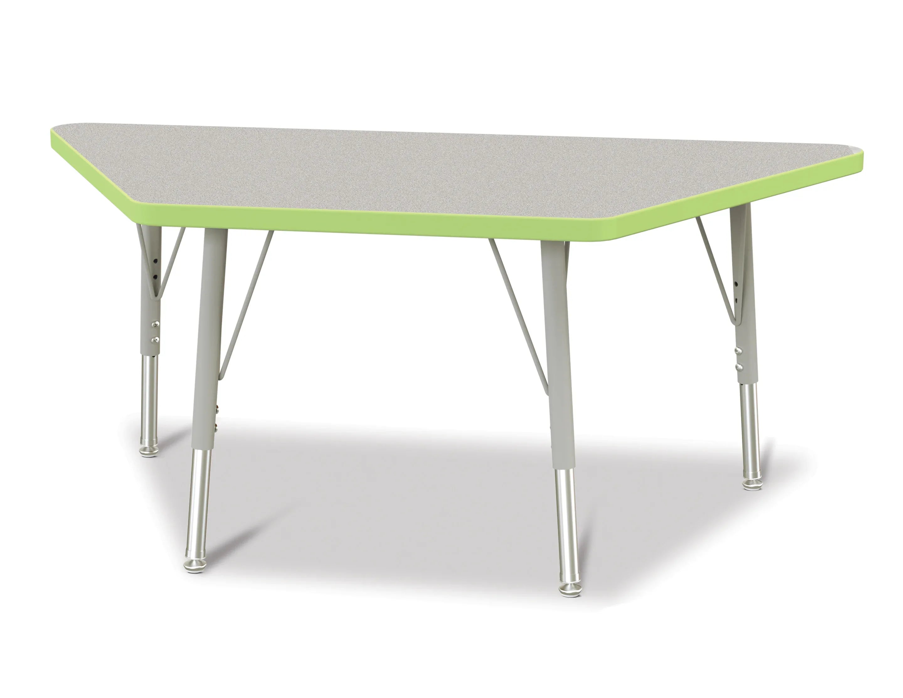 Berries® Trapezoid Activity Tables - 24" X 48", E-height - Freckled Gray/Key Lime/Gray