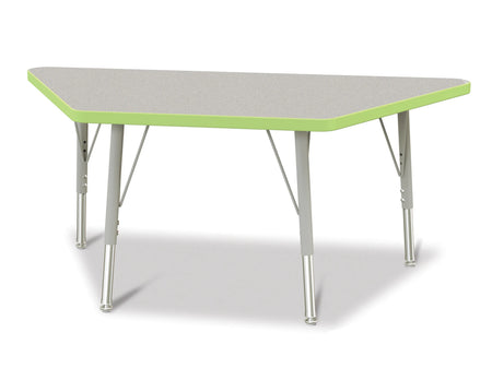 Berries® Trapezoid Activity Tables - 24" X 48", E-height - Freckled Gray/Key Lime/Gray