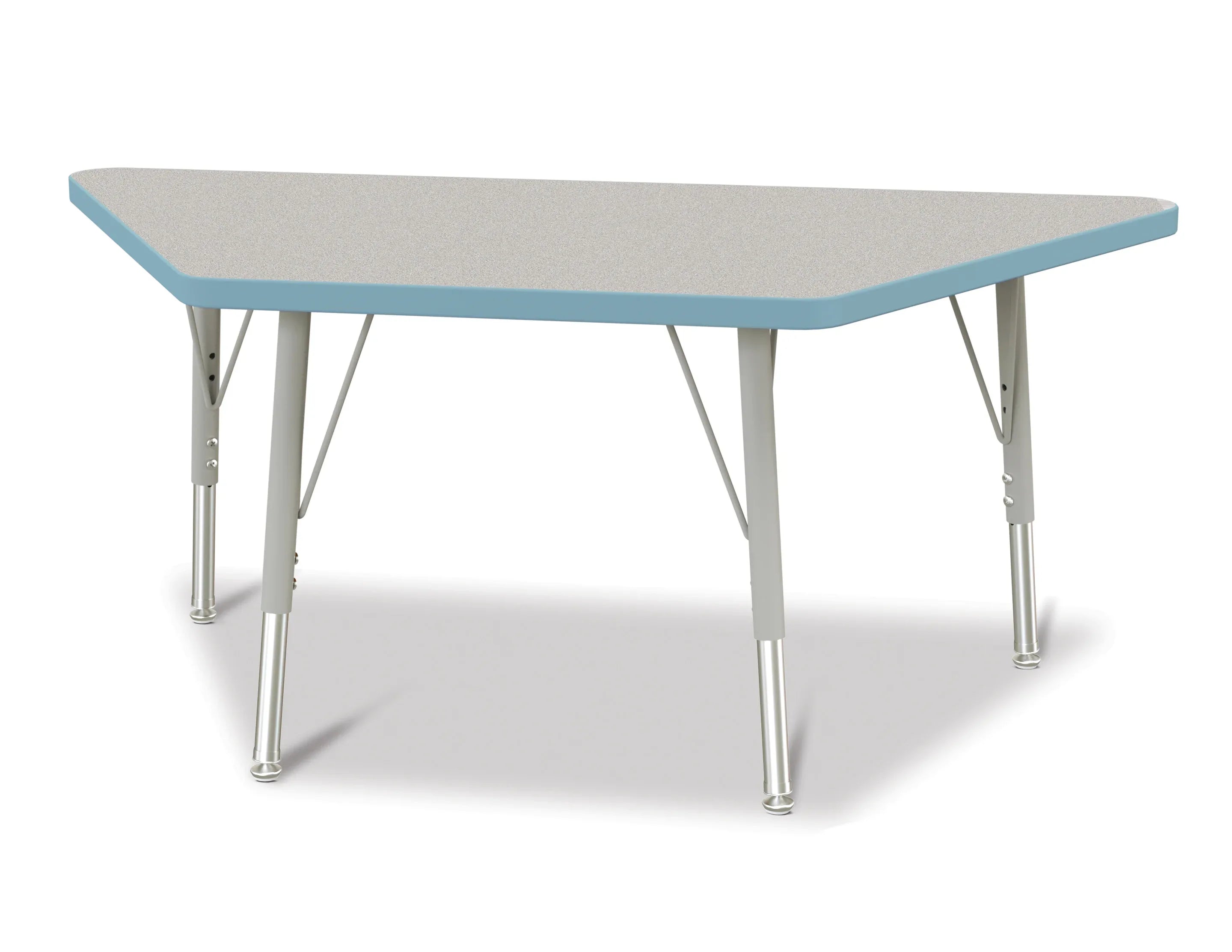 Berries® Trapezoid Activity Tables - 24" X 48", E-height - Freckled Gray/Coastal Blue/Gray