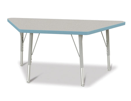 Berries® Trapezoid Activity Tables - 24" X 48", E-height - Freckled Gray/Coastal Blue/Gray