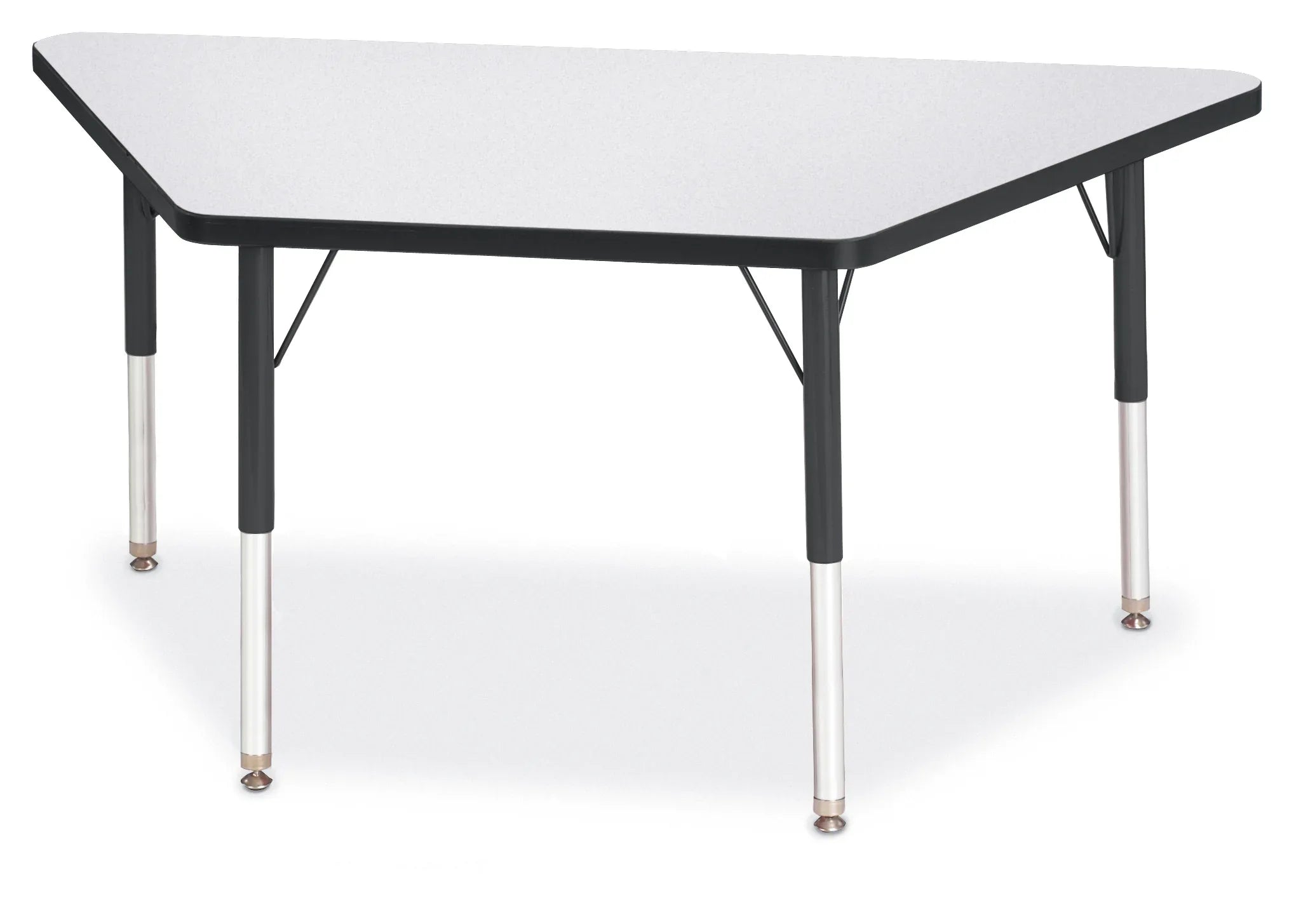 Berries® Trapezoid Activity Tables - 24" X 48", E-height - Freckled Gray/Black/Black