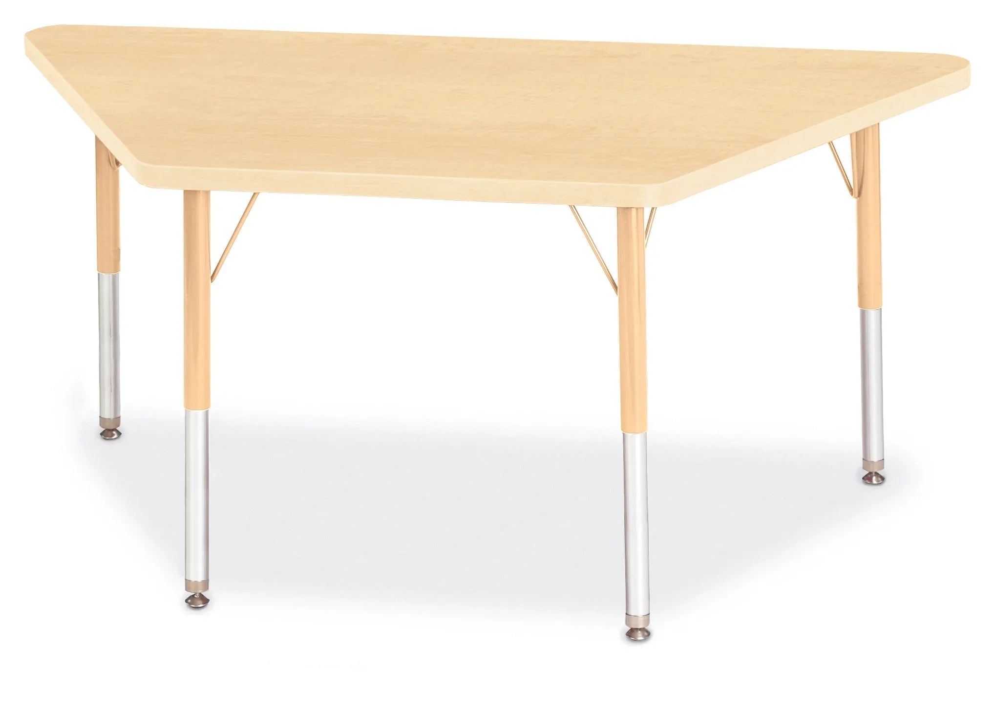 Berries® Trapezoid Activity Tables - 24" X 48", E-height - Maple/Maple/Camel