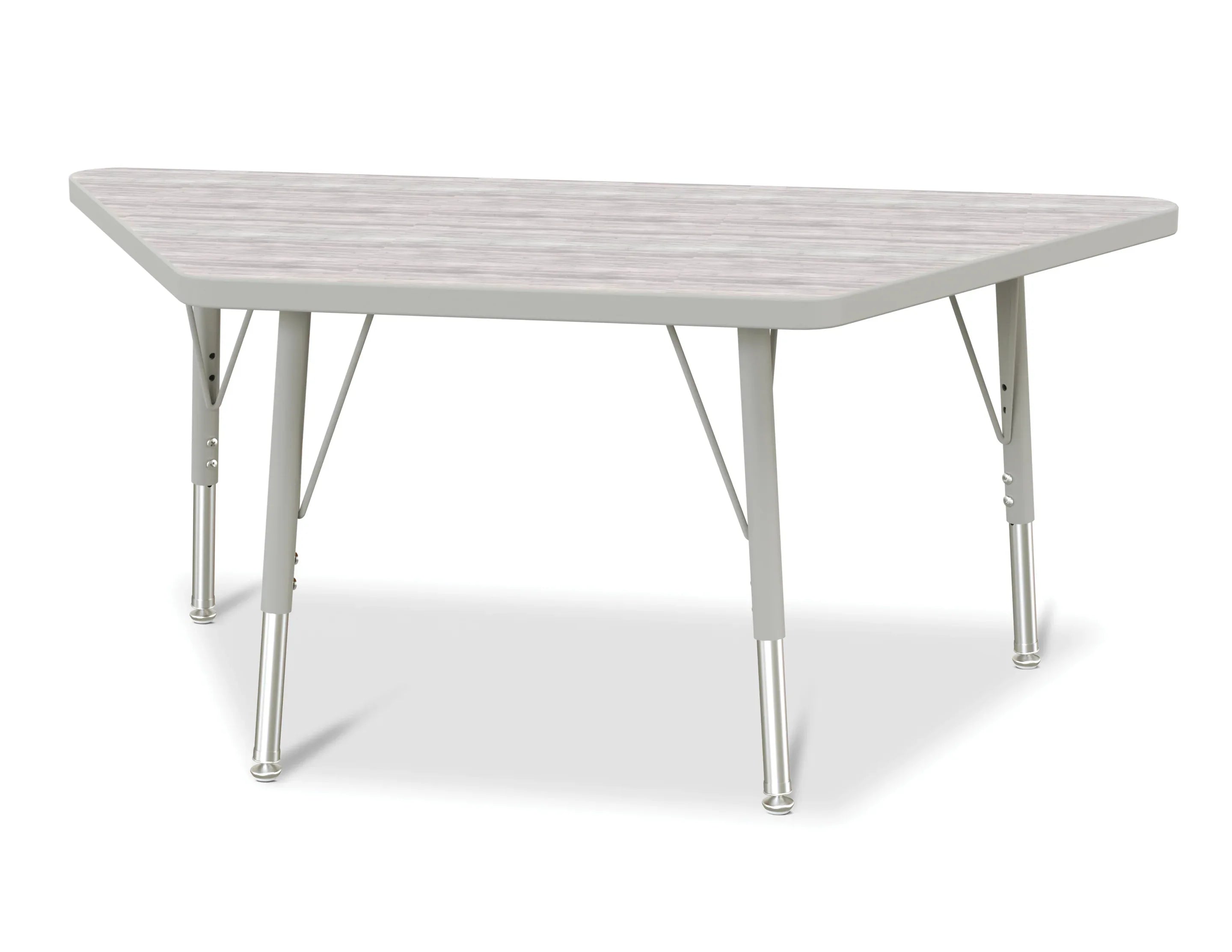 Berries® Trapezoid Activity Table - 24" X 48", E-height - Driftwood Gray/Gray/Gray