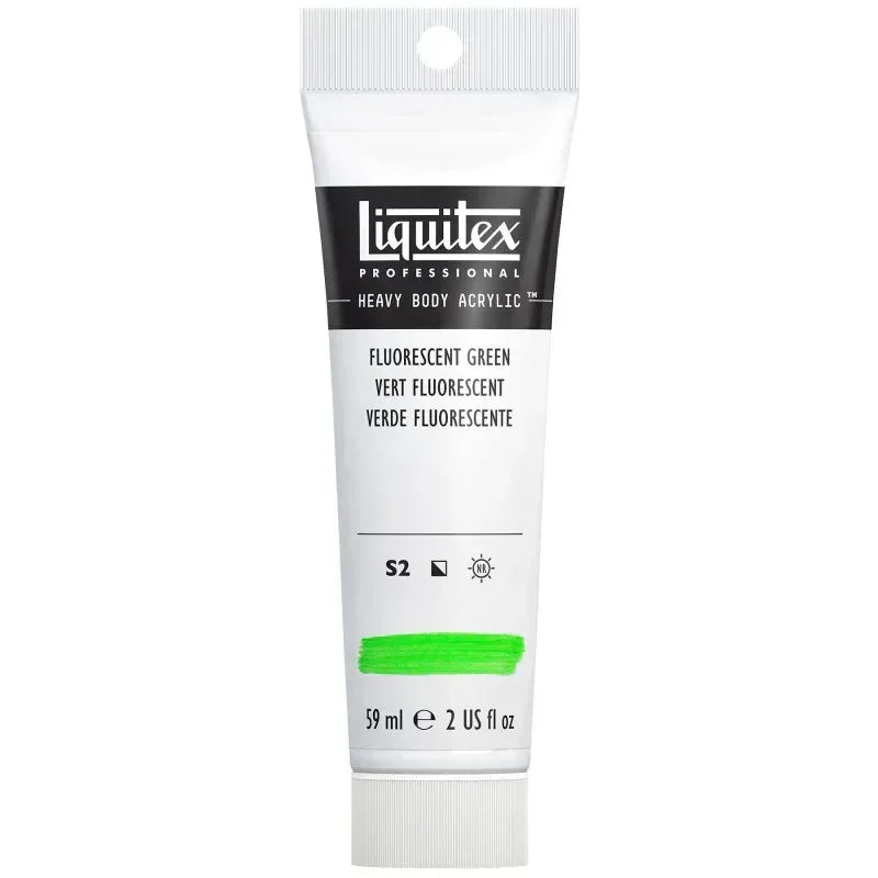 Professional Heavy Body Acrylic Paint, 59 mL Tube, Fluorescent Green