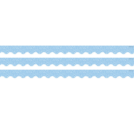 Composition Blue Scalloped Border Trim, 35 Feet Per Pack, 3 Packs