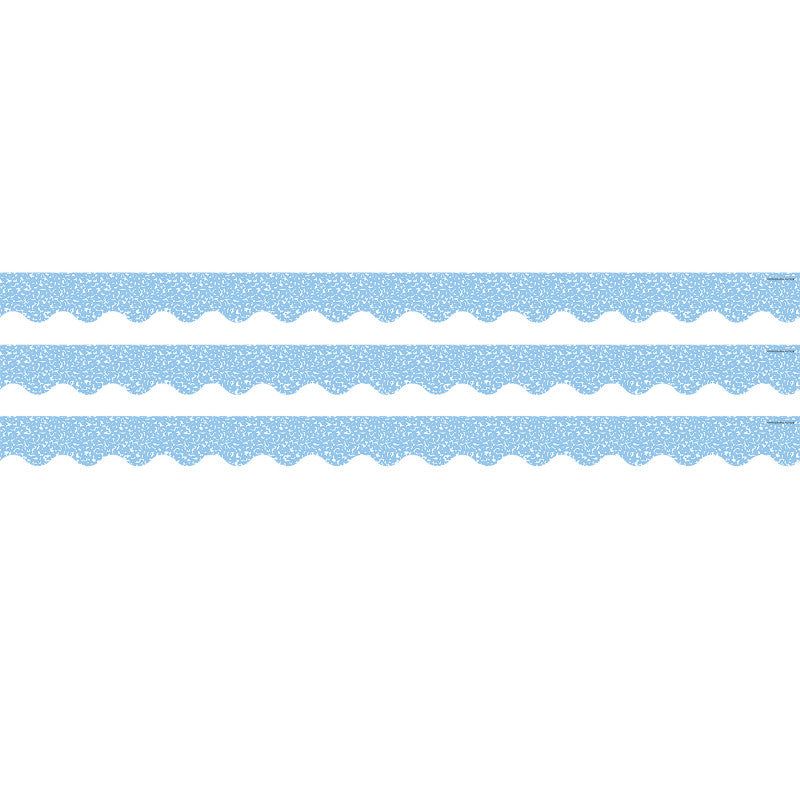 Composition Blue Scalloped Border Trim, 35 Feet Per Pack, 3 Packs