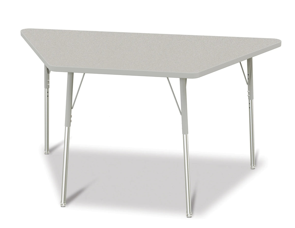 Berries® Trapezoid Activity Tables - 30" X 60", A-height - Freckled Gray/Gray/Gray
