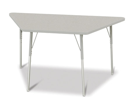 Berries® Trapezoid Activity Tables - 30" X 60", A-height - Freckled Gray/Gray/Gray