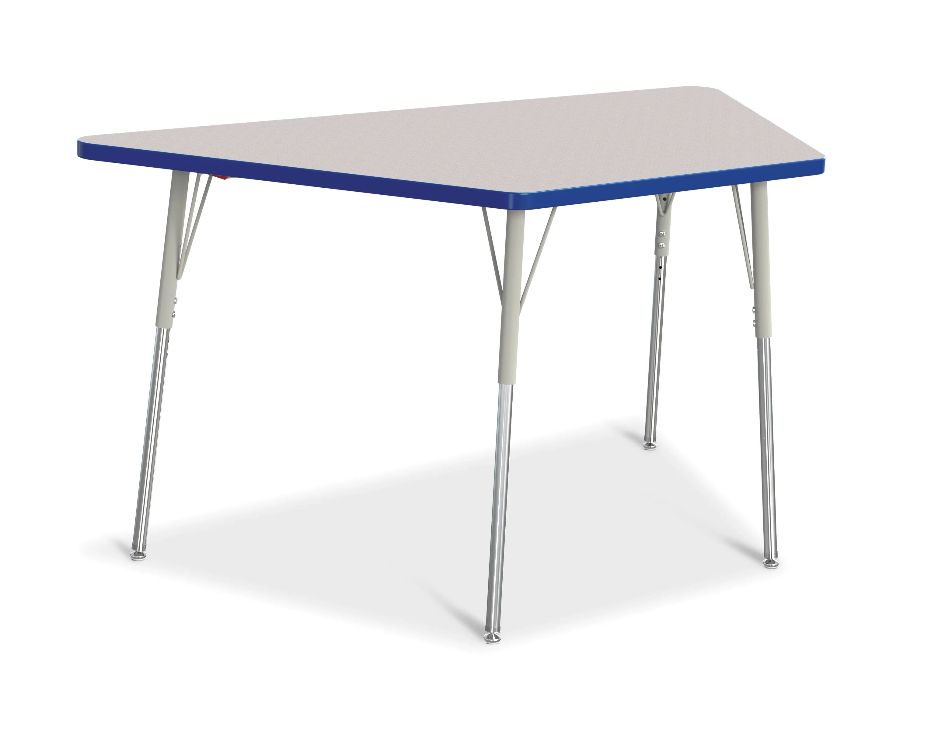 Berries® Trapezoid Activity Tables - 30" X 60", A-height - Freckled Gray/Blue/Gray