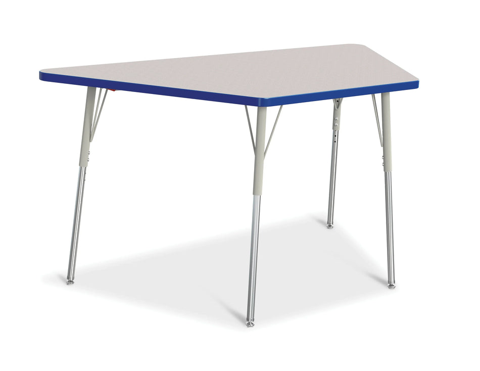 Berries® Trapezoid Activity Tables - 30" X 60", A-height - Freckled Gray/Blue/Gray