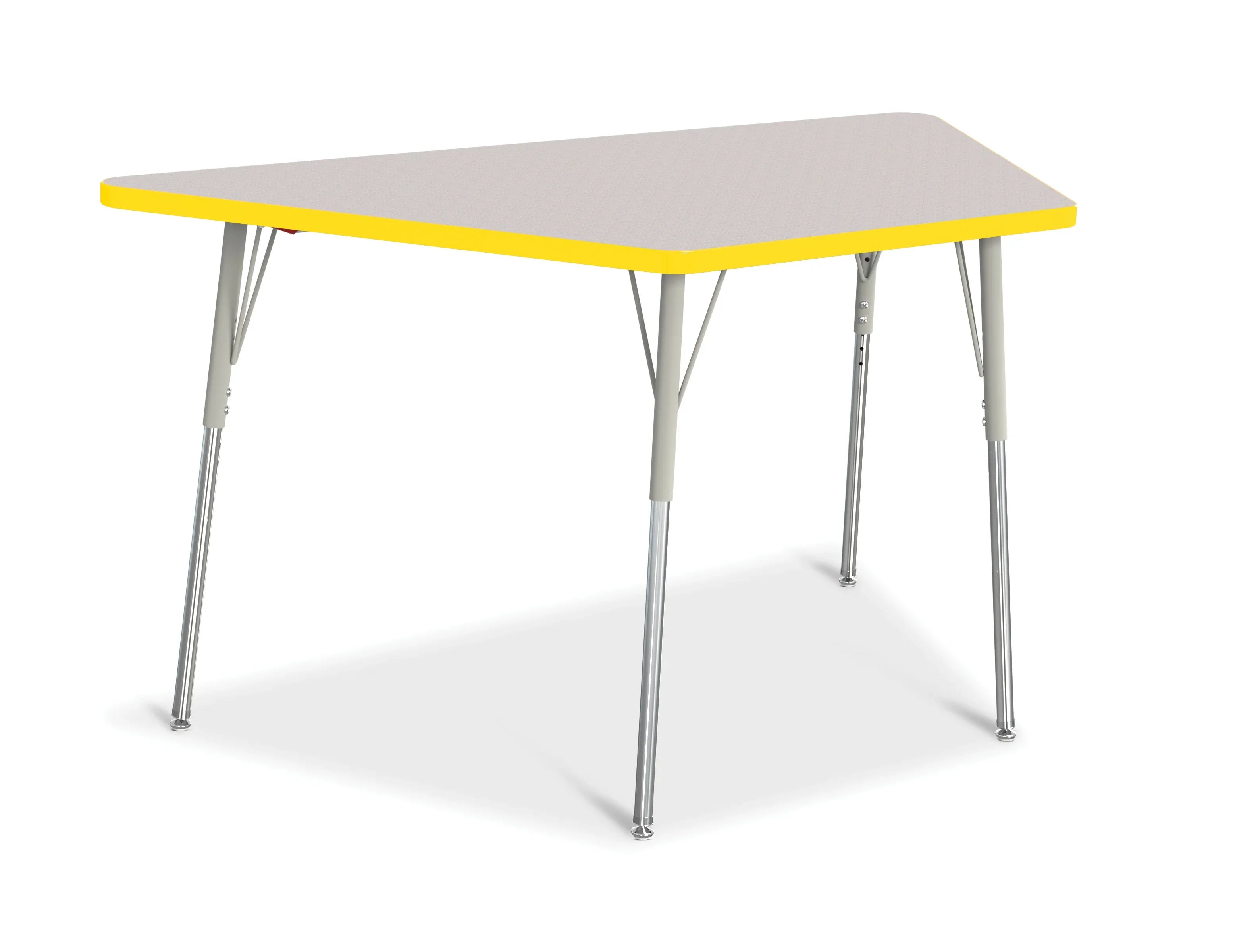 Berries® Trapezoid Activity Tables - 30" X 60", A-height - Freckled Gray/Yellow/Gray