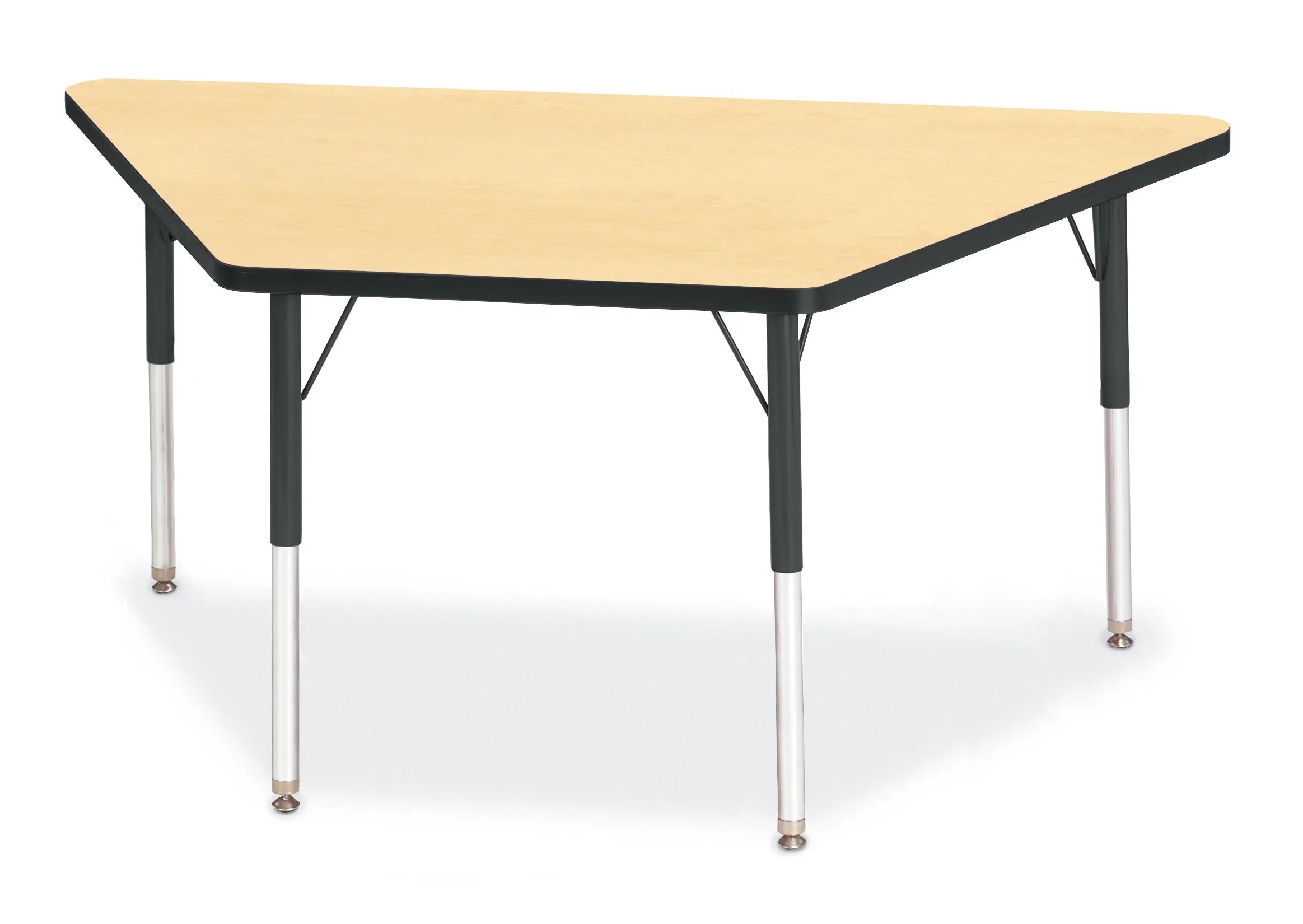 Berries® Trapezoid Activity Tables - 30" X 60", A-height - Maple/Black/Black
