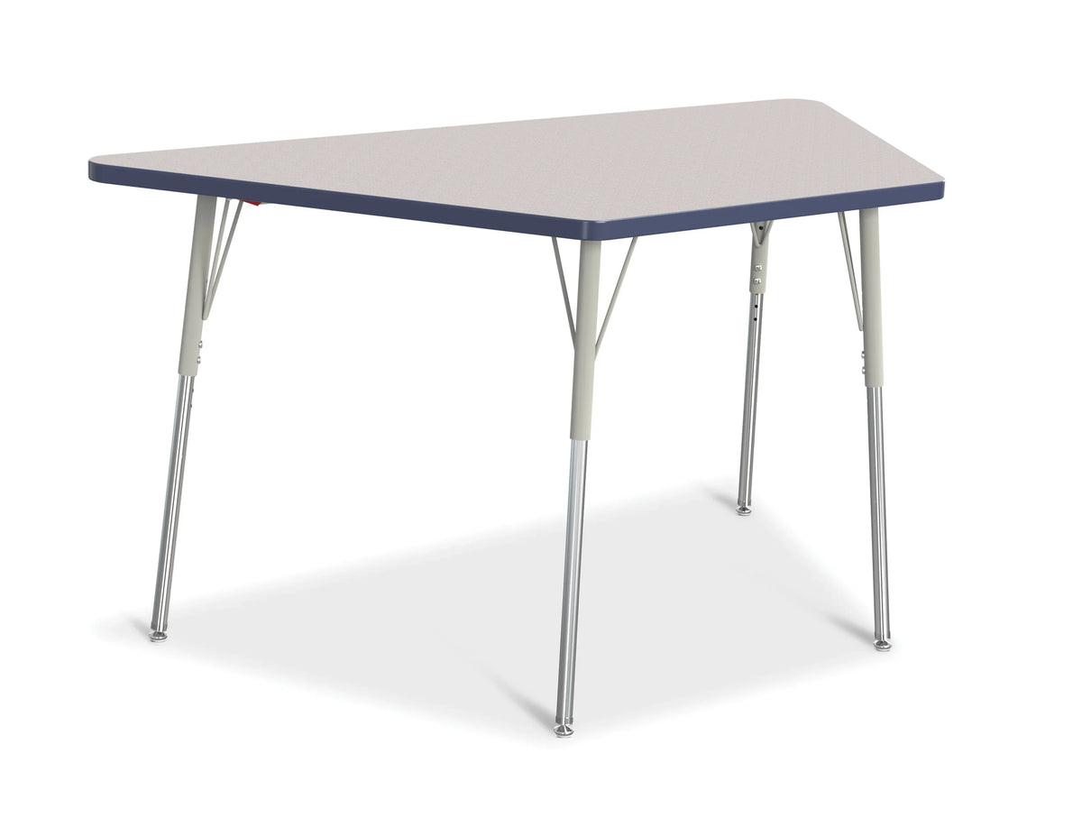 Berries® Trapezoid Activity Tables - 30" X 60", A-height - Freckled Gray/Navy/Gray