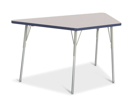 Berries® Trapezoid Activity Tables - 30" X 60", A-height - Freckled Gray/Navy/Gray