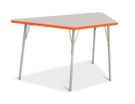 Berries® Trapezoid Activity Tables - 30" X 60", A-height - Freckled Gray/Orange/Gray
