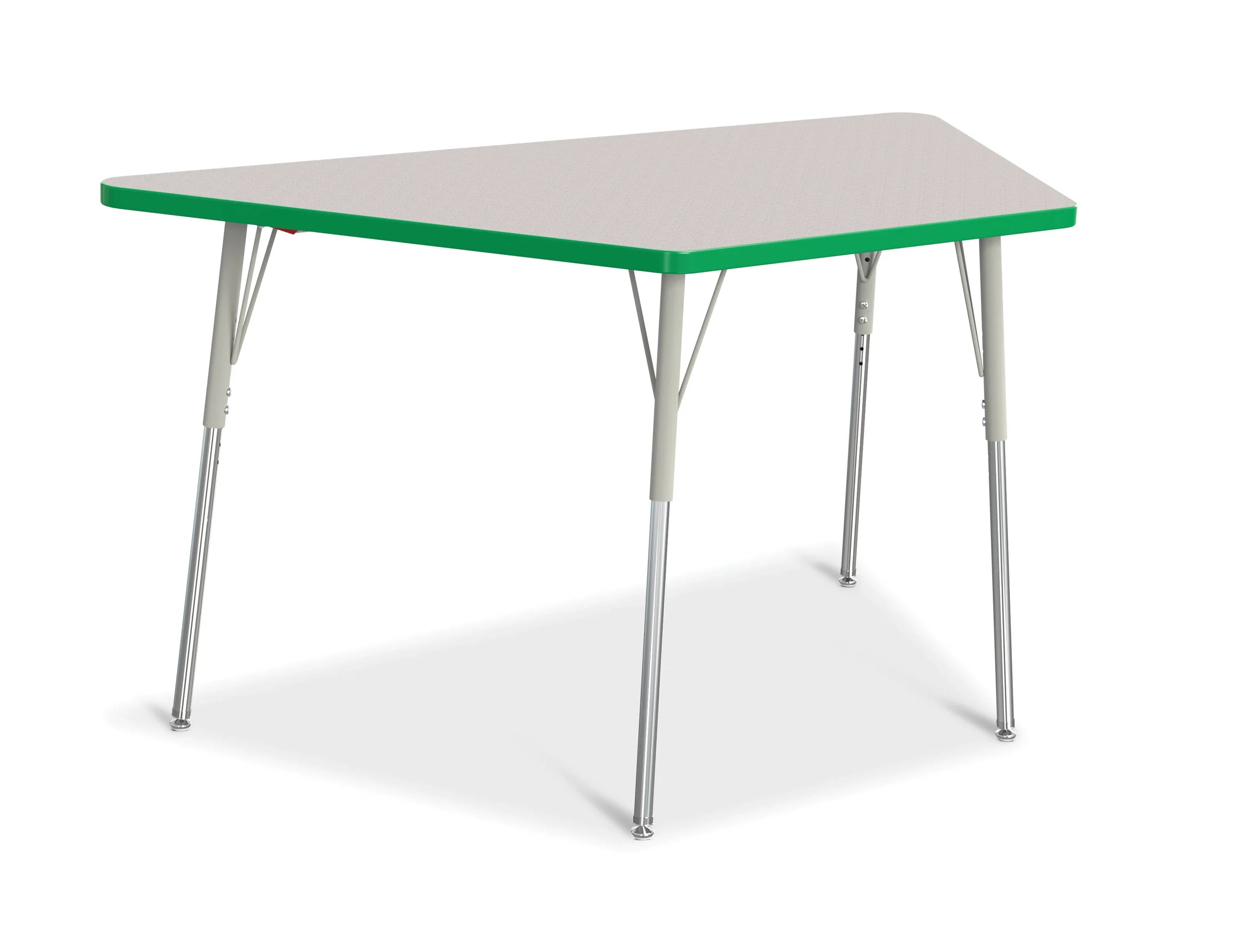 Berries® Trapezoid Activity Tables - 30" X 60", A-height - Freckled Gray/Green/Gray