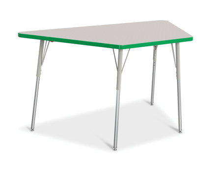 Berries® Trapezoid Activity Tables - 30" X 60", A-height - Freckled Gray/Green/Gray