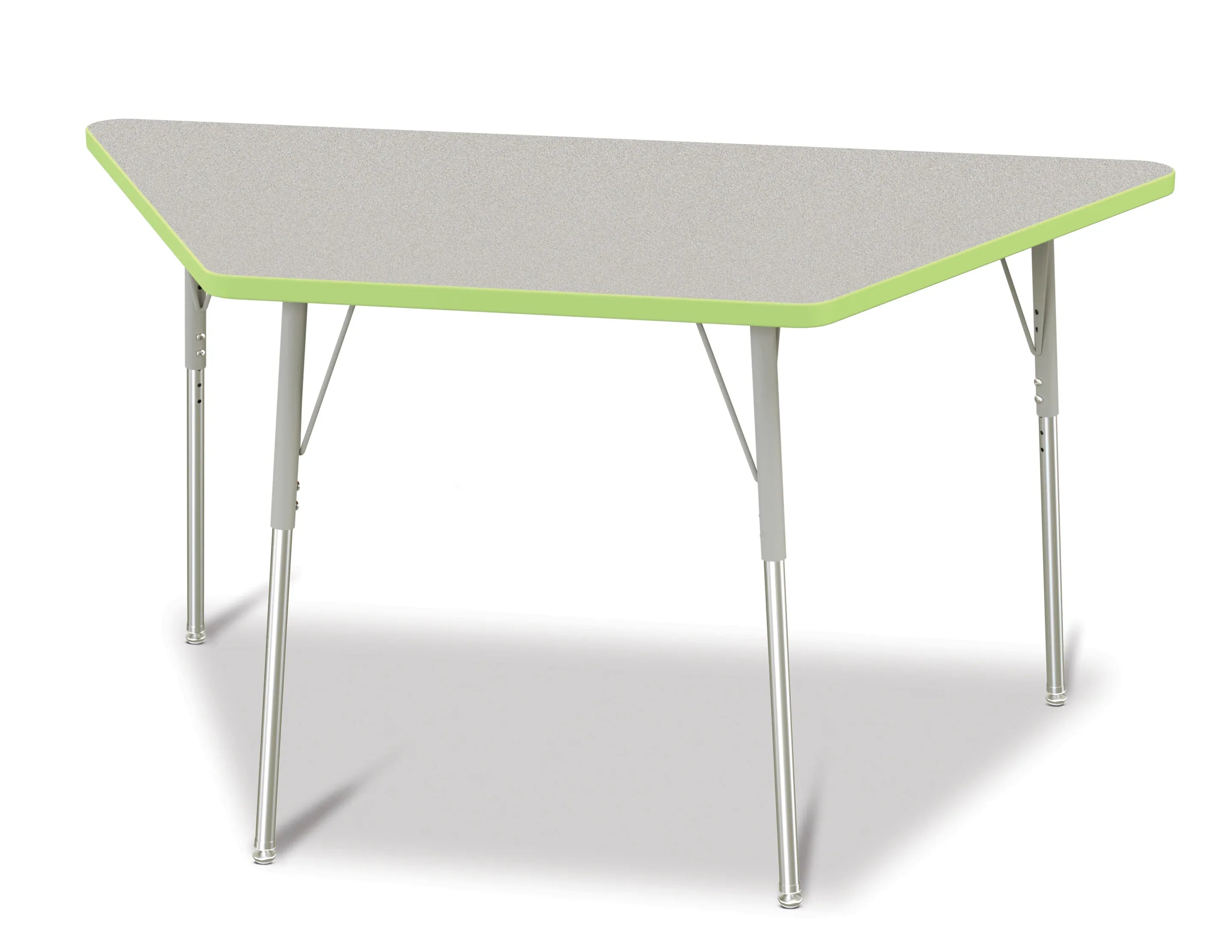 Berries® Trapezoid Activity Tables - 30" X 60", A-height - Freckled Gray/Key Lime/Gray