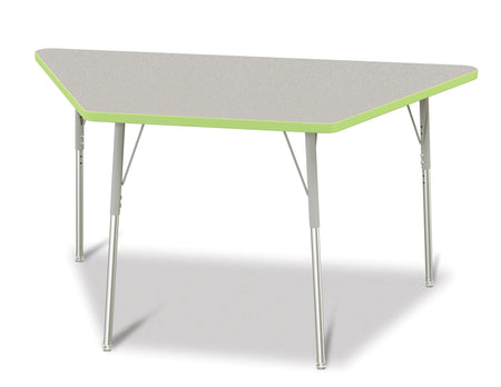 Berries® Trapezoid Activity Tables - 30" X 60", A-height - Freckled Gray/Key Lime/Gray