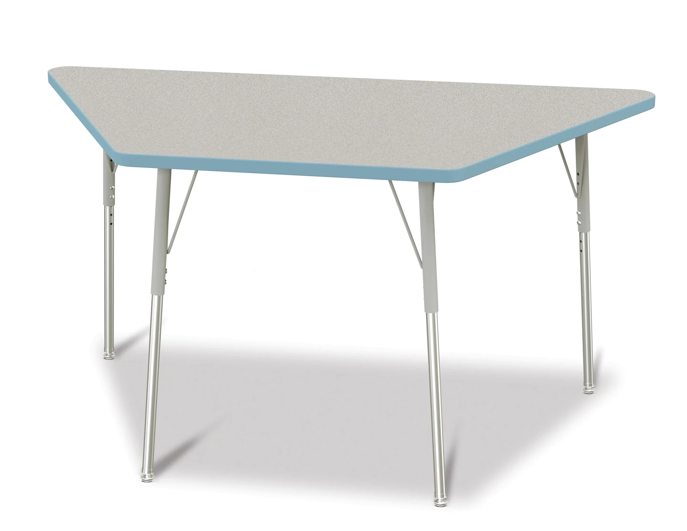 Berries® Trapezoid Activity Tables - 30" X 60", A-height - Freckled Gray/Coastal Blue/Gray