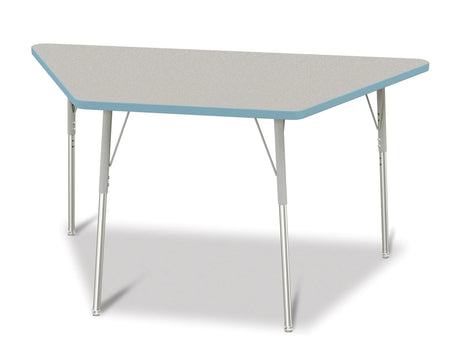 Berries® Trapezoid Activity Tables - 30" X 60", A-height - Freckled Gray/Coastal Blue/Gray