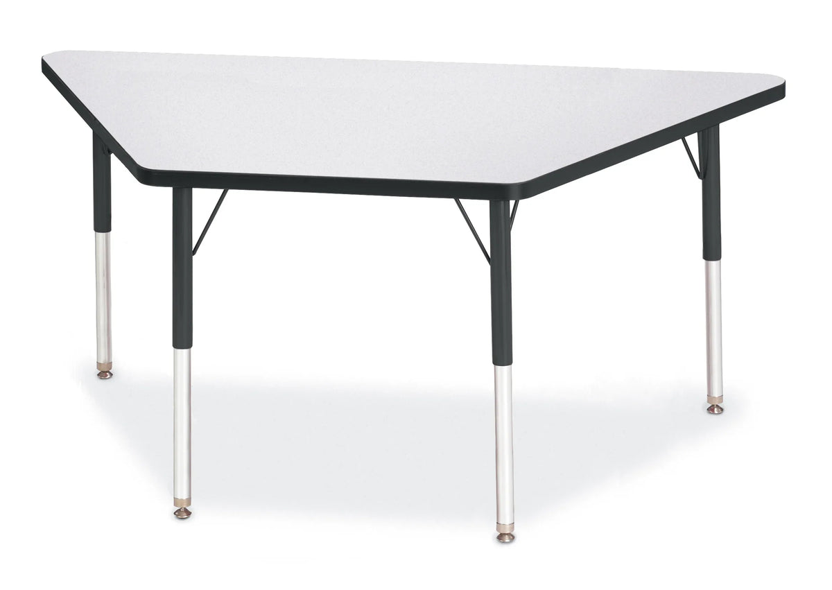 Berries® Trapezoid Activity Tables - 30" X 60", A-height - Freckled Gray/Black/Black