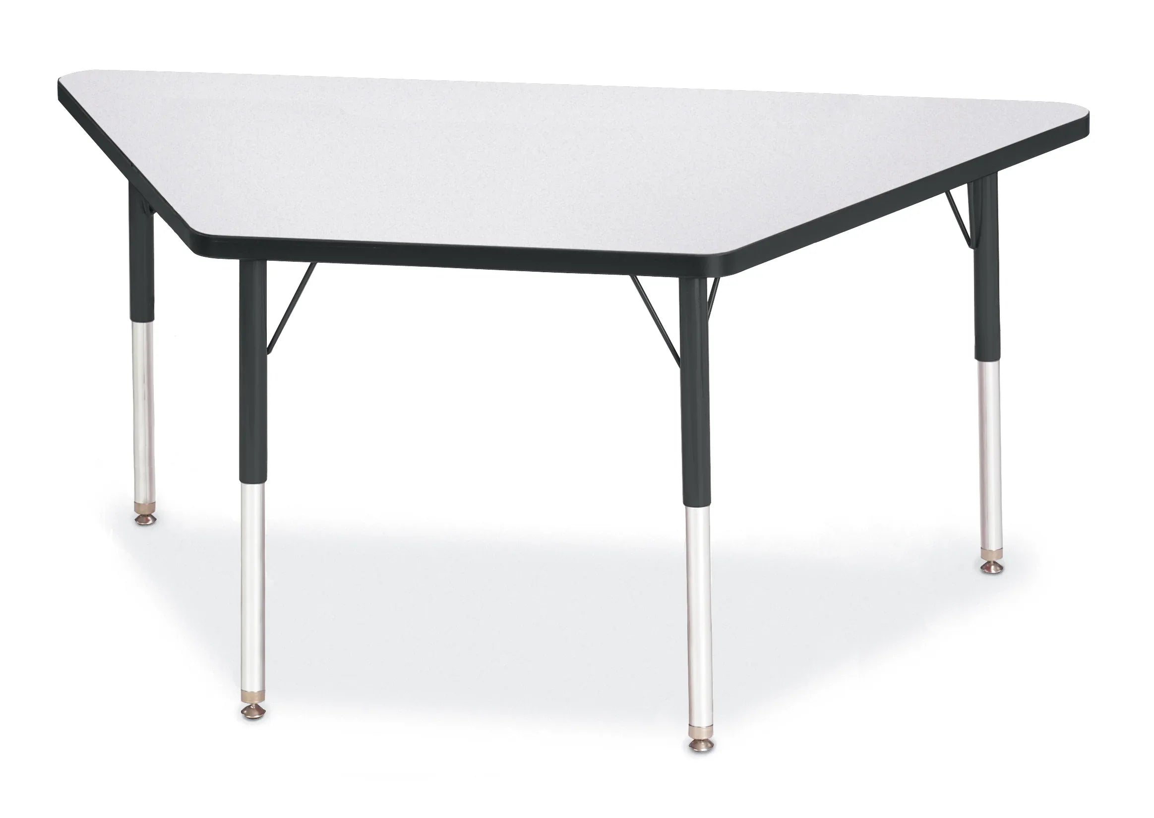 Berries® Trapezoid Activity Tables - 30" X 60", A-height - Freckled Gray/Black/Black