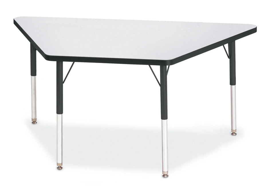 Berries® Trapezoid Activity Tables - 30" X 60", A-height - Freckled Gray/Black/Black