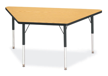Berries® Trapezoid Activity Tables - 30" X 60", A-height - Oak/Black/Black