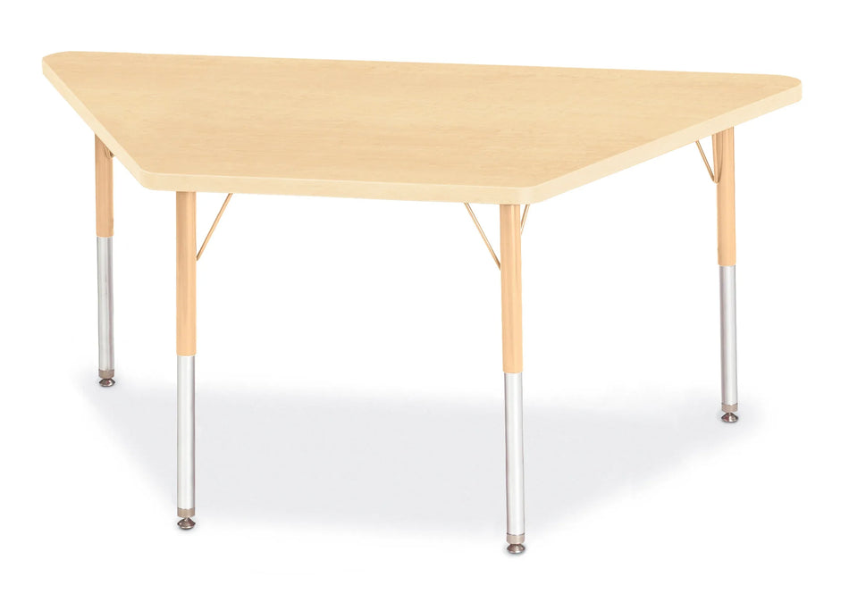 Berries® Trapezoid Activity Tables - 30" X 60", A-height - Maple/Maple/Camel