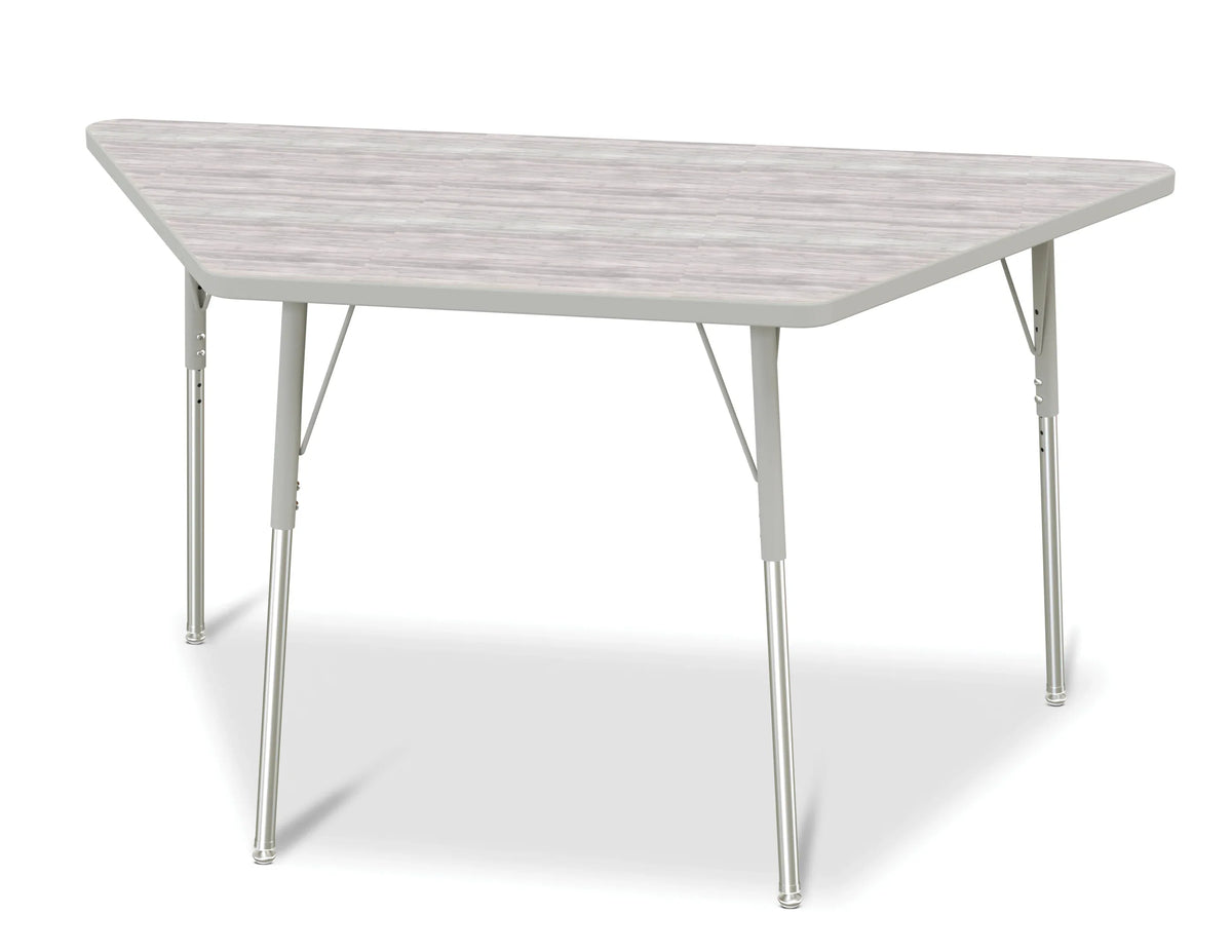 Berries® Trapezoid Activity Table - 30" X 60", A-height - Driftwood Gray/Gray/Gray