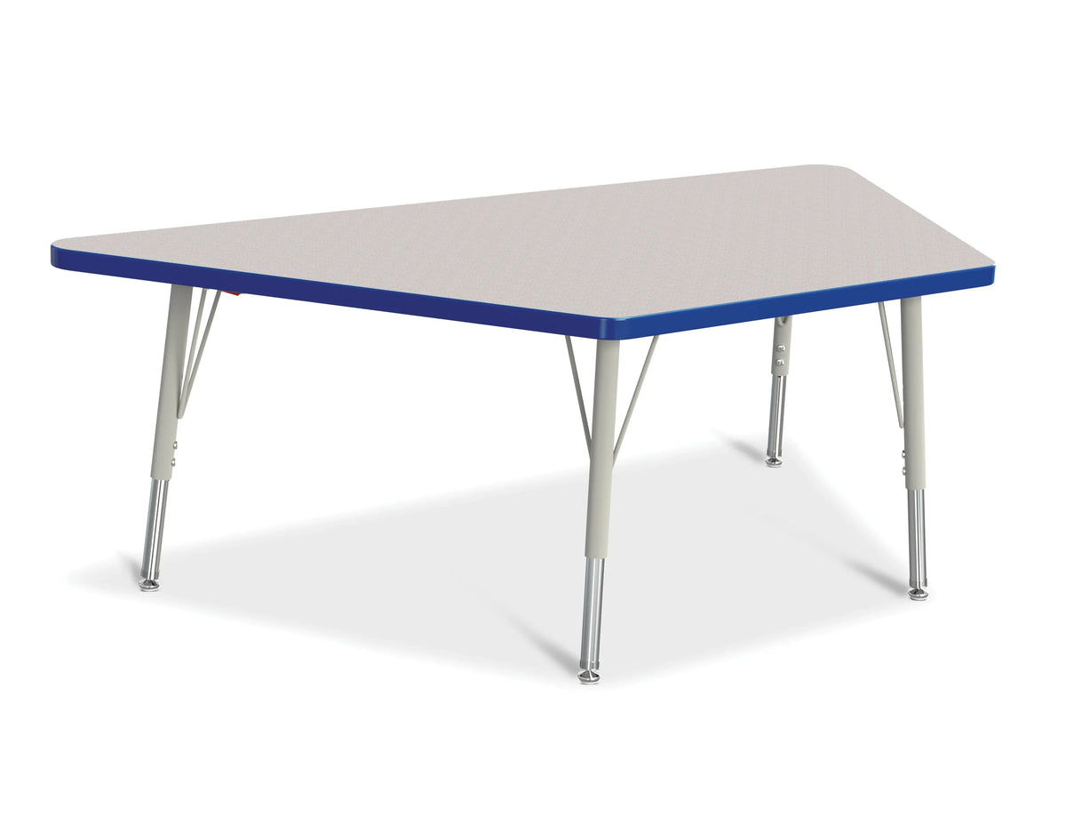Berries® Trapezoid Activity Tables - 30" X 60", E-height - Freckled Gray/Blue/Gray