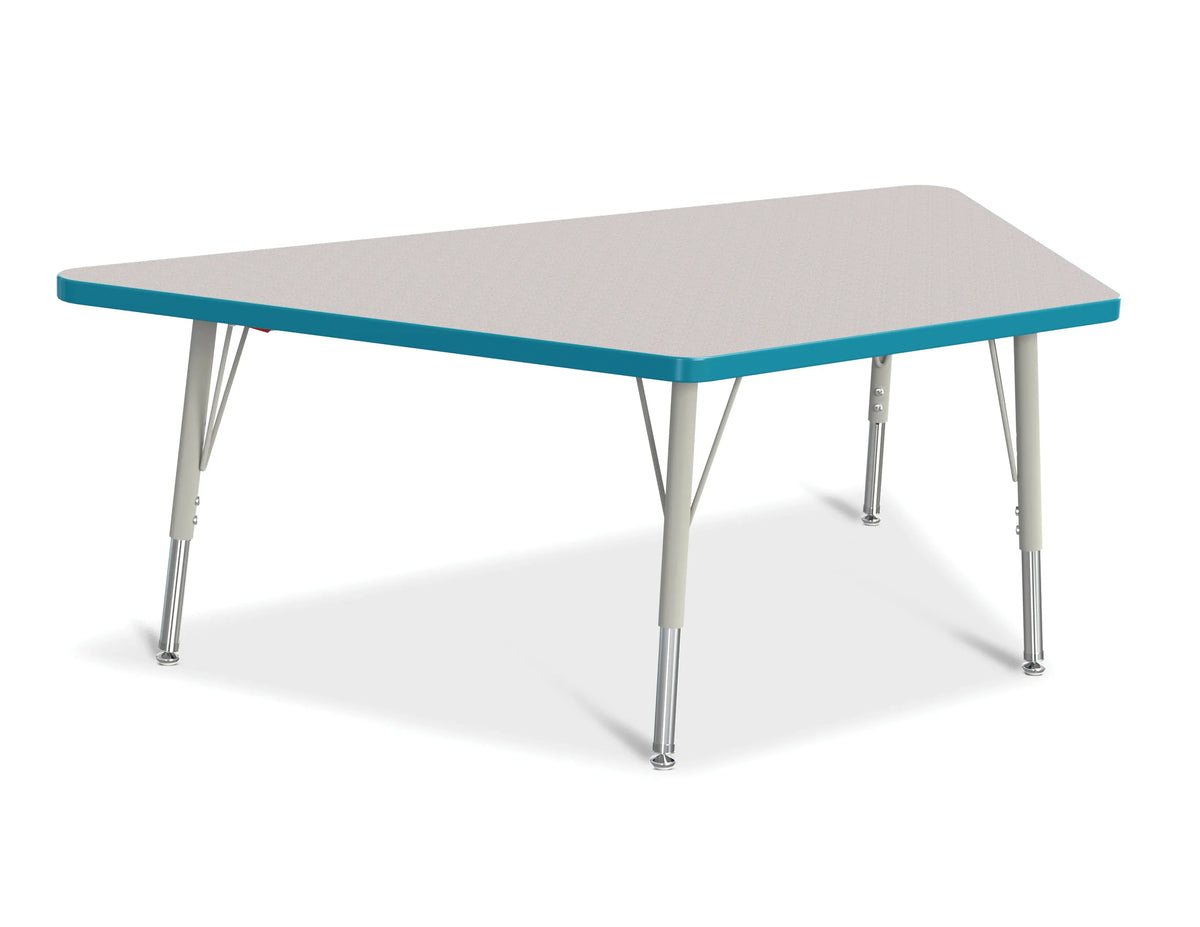 Berries® Trapezoid Activity Tables - 30" X 60", E-height - Freckled Gray/Teal/Gray