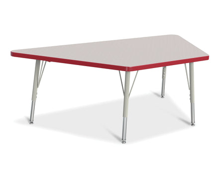 Berries® Trapezoid Activity Tables - 30" X 60", E-height - Freckled Gray/Red/Gray