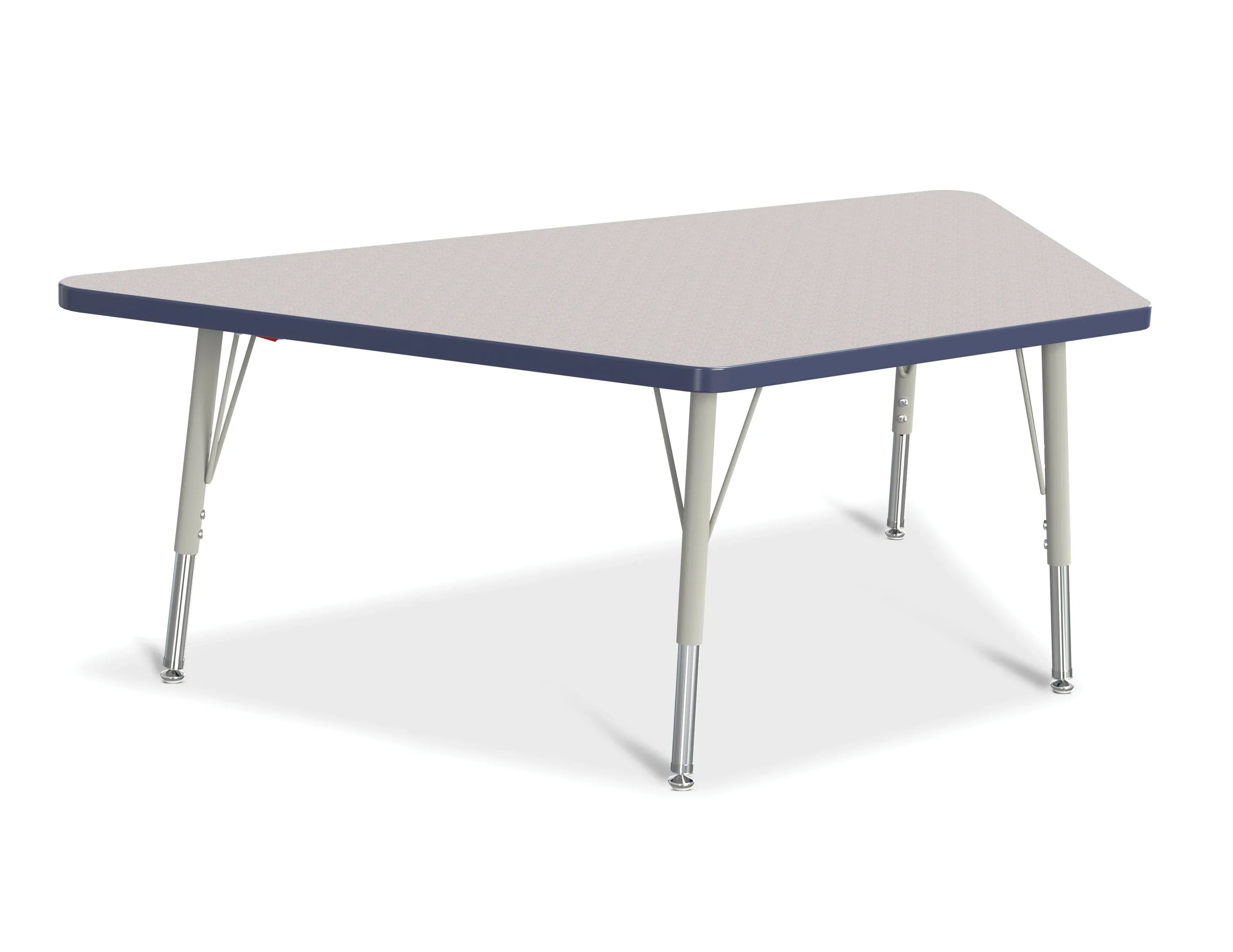 Berries® Trapezoid Activity Tables - 30" X 60", E-height - Freckled Gray/Navy/Gray