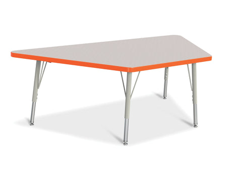 Berries® Trapezoid Activity Tables - 30" X 60", E-height - Freckled Gray/Orange/Gray