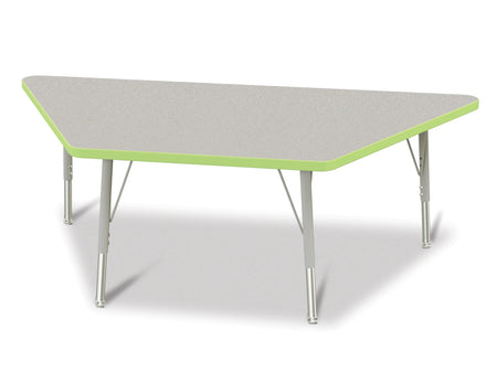 Berries® Trapezoid Activity Tables - 30" X 60", E-height - Freckled Gray/Key Lime/Gray