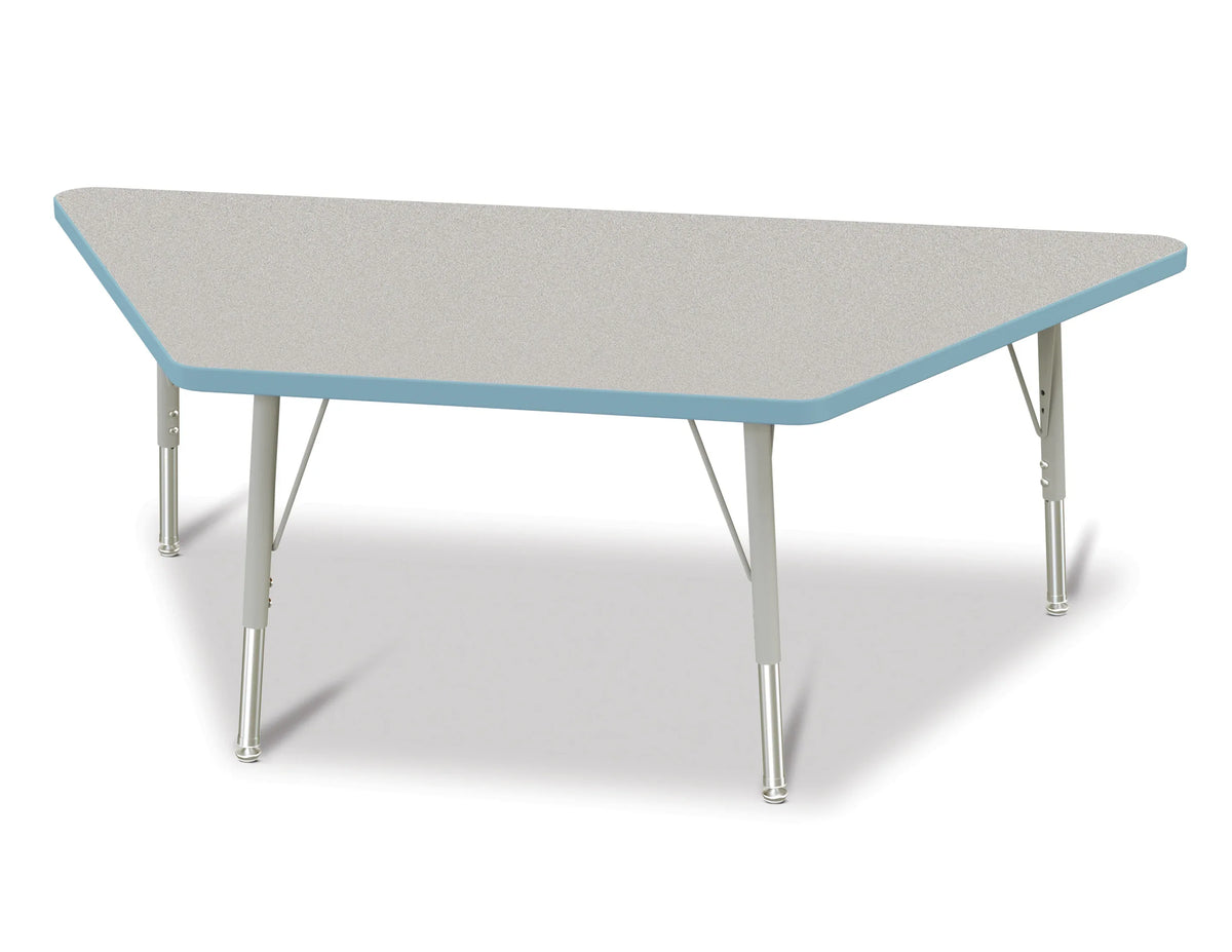 Berries® Trapezoid Activity Tables - 30" X 60", E-height - Freckled Gray/Coastal Blue/Gray