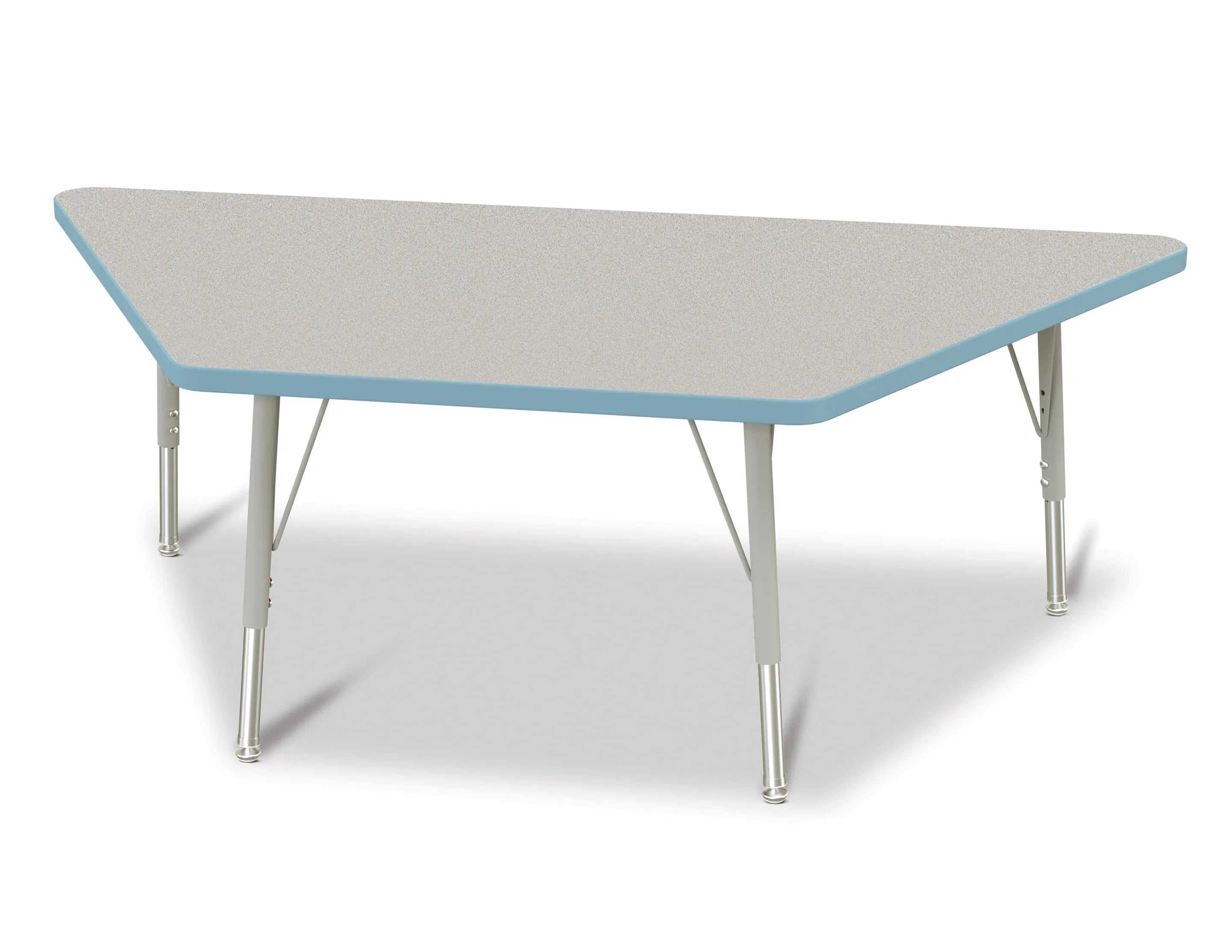 Berries® Trapezoid Activity Tables - 30" X 60", E-height - Freckled Gray/Coastal Blue/Gray