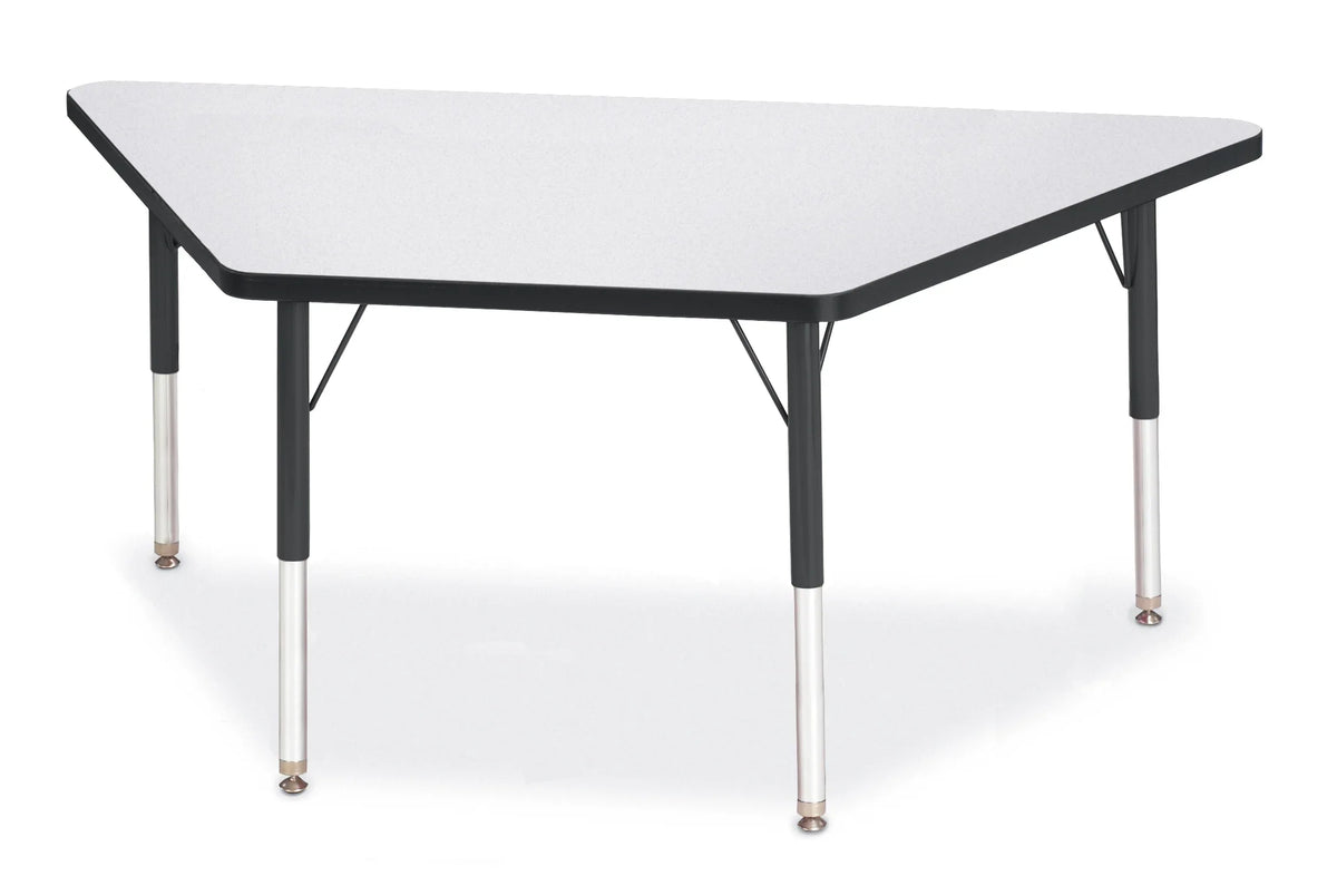 Berries® Trapezoid Activity Tables - 30" X 60", E-height - Freckled Gray/Black/Black