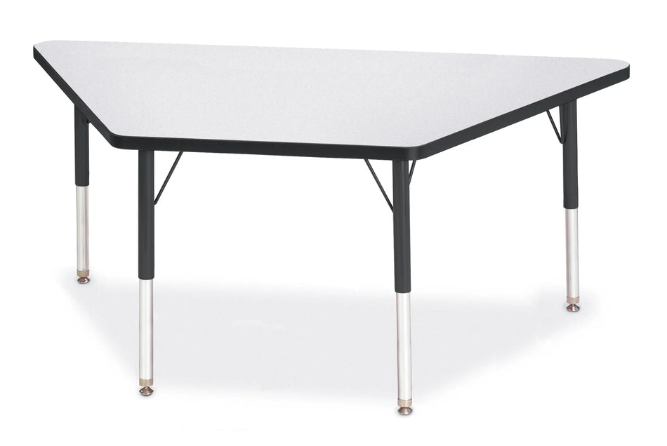 Berries® Trapezoid Activity Tables - 30" X 60", E-height - Freckled Gray/Black/Black